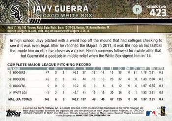 2015 Topps #423 Javy Guerra Back