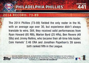 2015 Topps #441 Philadelphia Phillies Back