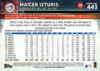 2015 Topps #443 Maicer Izturis Back
