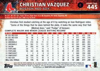 2015 Topps #445 Christian Vazquez Back