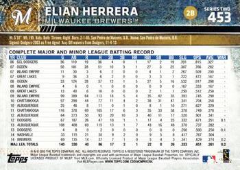 2015 Topps #453 Elian Herrera Back
