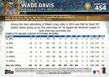 2015 Topps #454 Wade Davis Back