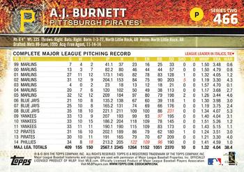 2015 Topps #466 A.J. Burnett Back