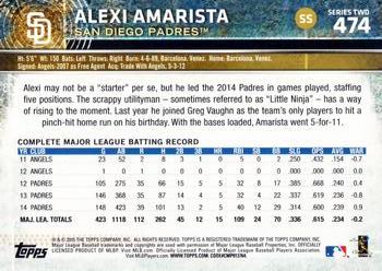 2015 Topps #474 Alexi Amarista Back