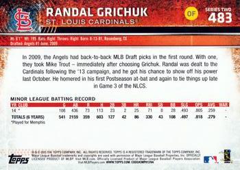 2015 Topps #483 Randal Grichuk Back