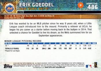 2015 Topps #486 Erik Goeddel Back
