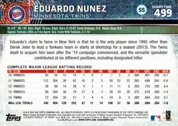 2015 Topps #499 Eduardo Nunez Back