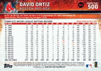 2015 Topps #500 David Ortiz Back