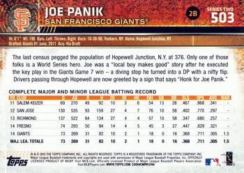 2015 Topps #503 Joe Panik Back