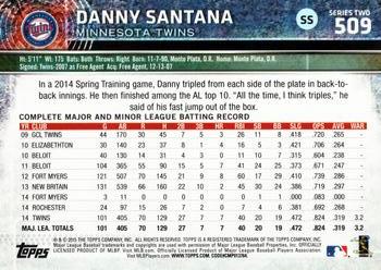 2015 Topps #509 Danny Santana Back