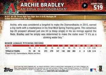 2015 Topps #519 Archie Bradley Back