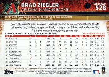 2015 Topps #528 Brad Ziegler Back