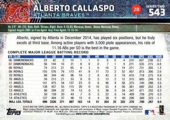 2015 Topps #543 Alberto Callaspo Back