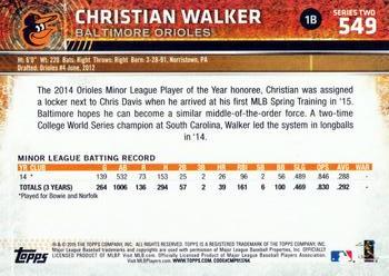 2015 Topps #549 Christian Walker Back