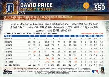 2015 Topps #550 David Price Back