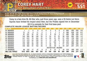 2015 Topps #551 Corey Hart Back