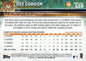 2015 Topps #559 Dee Gordon Back