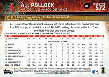 2015 Topps #572 A.J. Pollock Back