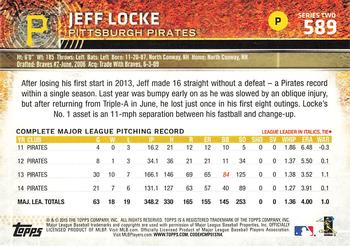 2015 Topps #589 Jeff Locke Back