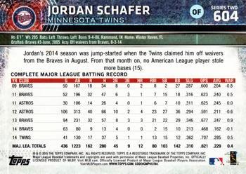 2015 Topps #604 Jordan Schafer Back