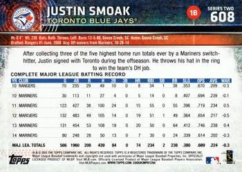 2015 Topps #608 Justin Smoak Back