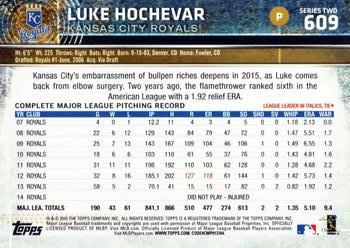 2015 Topps #609 Luke Hochevar Back