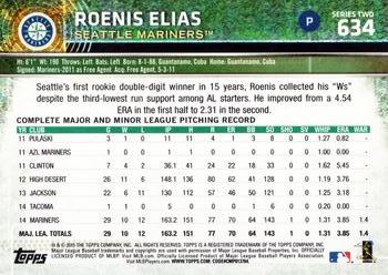 2015 Topps #634 Roenis Elias Back