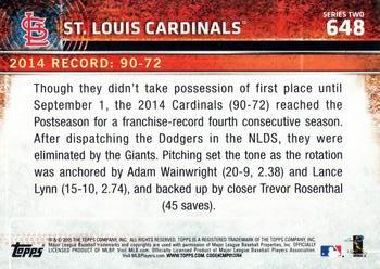 2015 Topps #648 St. Louis Cardinals Back