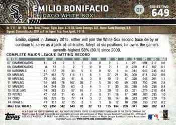 2015 Topps #649 Emilio Bonifacio Back