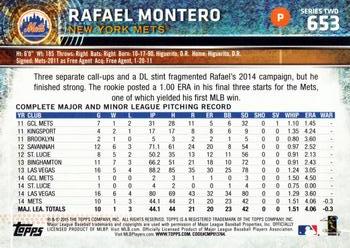 2015 Topps #653 Rafael Montero Back
