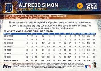 2015 Topps #654 Alfredo Simon Back
