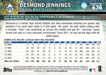 2015 Topps #674 Desmond Jennings Back
