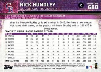 2015 Topps #680 Nick Hundley Back