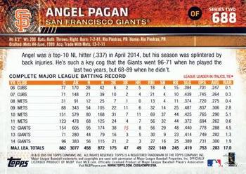 2015 Topps #688 Angel Pagan Back