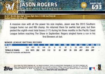 2015 Topps #693 Jason Rogers Back