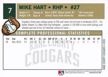 2009 Grandstand Kane County Cougars #7 Mike Hart Back