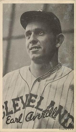 1936 Goudey Wide Pen Premiums (R314 Type 1)  #NNO Earl Averill Front