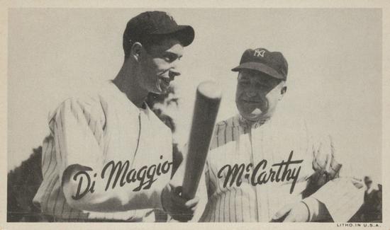 1936 Goudey Wide Pen Premiums (R314 Type 1)  #NNO Joe DiMaggio / Joe McCarthy Front