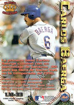 1997 Pacific Crown Collection - Latinos of the Major Leagues #LM-33 Carlos Baerga Back