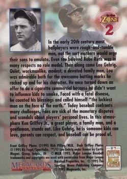 1995 Conlon Collection TSN - Ken Griffey Jr. In The Zone #2 Ken Griffey Jr / Lou Gehrig Back