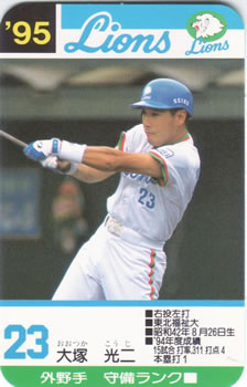 1995 Takara Seibu Lions #23 Koji Otsuka Front