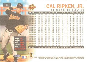 2001 Fleer Cal Ripken, Jr. Career Highlights Box Set #8 Cal Ripken Jr. Back