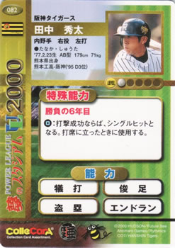 2000 Future Bee Power League UL #082 Shuta Tanaka Back