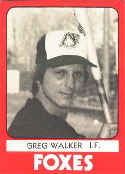1980 TCMA Appleton Foxes #20 Greg Walker Front
