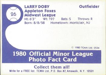 1980 TCMA Appleton Foxes #26 Larry Doby Back