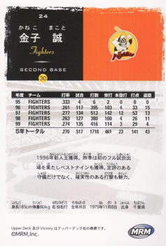 2000 Upper Deck Victory Japan #24 Makoto Kaneko Back