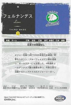 2000 Upper Deck Victory Japan #8 Tony Fernandez Back
