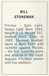 1971 Dell Today's Team Stamps #NNO Bill Stoneman Back