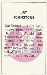 1971 Dell Today's Team Stamps #NNO Jay Johnstone Back