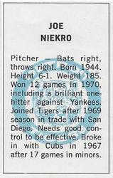 1971 Dell Today's Team Stamps #NNO Joe Niekro Back